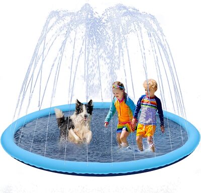 Splash Pad - Splash Pad and Wading Pool for Kids and Dog, Dog Splash Pad, 67''