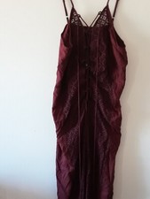 NASTY GAL ~ Womens Size 12  Dress /Top   Open Front Cross  Plum  Long  New Tag