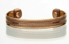 Copper Magnetic Bracelet Arthritis Pain Therapy Energy Cuff Bangle Twisted Wire