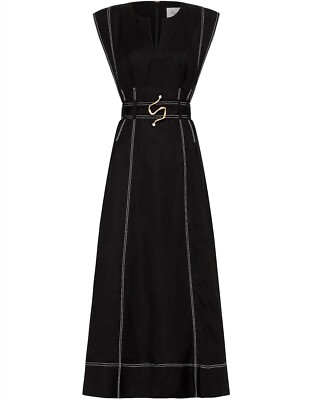 Aje black Beacon Structured Midi Dress size AU/UK 14 US 10 | eBay