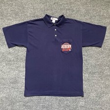 Vtg Russell Athletic Auburn Tigers Shirt Mens Med Blue Short Sleeve Polo USA 90s