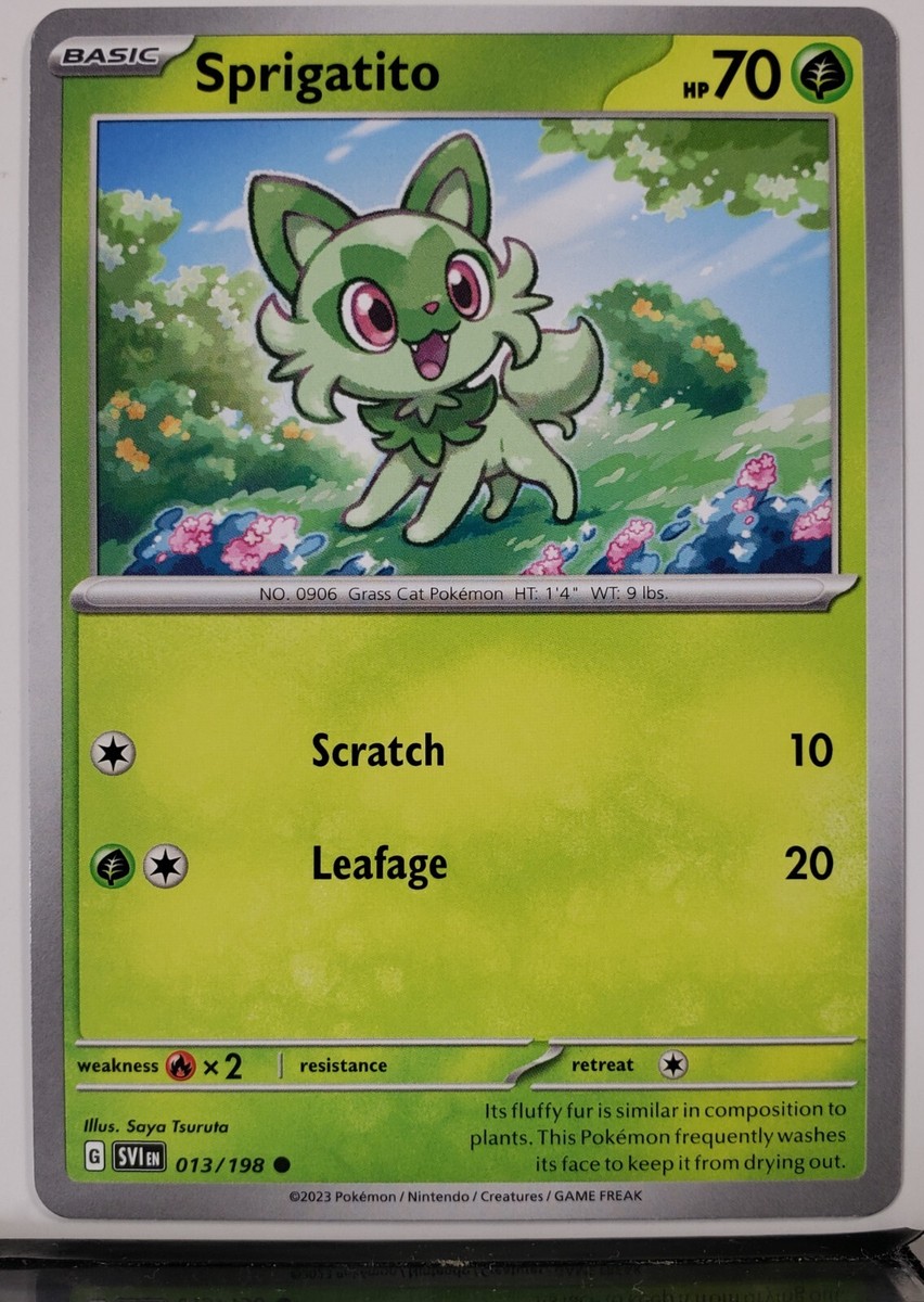 Sprigatito 013/198 - NM / M - Scarlet Violet Pokemon Card - Saya Tsuruta Art Sprigatito 013/198 - NM / M - Scarlet Violet Pokemon Card - Saya Tsuruta Art