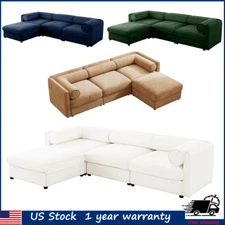 Modular Sectional Sofa Chenille Couch with Storage w/O Ottoman for Living Room