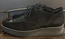 Arche Black Suede Lace Up Derby Platform Patent Crocco Print Size 41