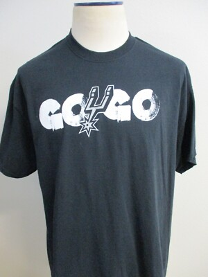 #ad SPURS Shirt Mens Adult XL Black San Antonio Logo Go Go HEB Employee $21.00