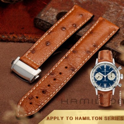 20-22mm Leather Watch Strap For Hamilton H32755851 Aviation