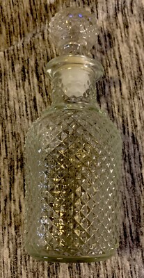 AVON 20 Apothecary Decanter Clear Textured Glass Bottle Ball