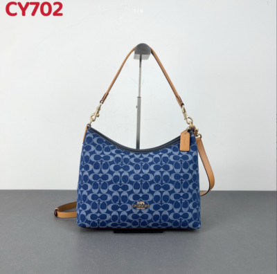 COACH Laurel Shoulder Bag Signature Denim Denim/Natural CY702