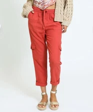 Rewash Cargo Pants Large Rustic Orange Harem Skinny Gathered Ankle Preowned Good