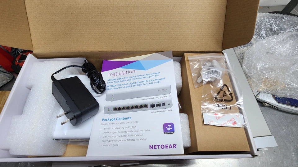 NETGEAR 8-Port 2 SFP Port Gigabit Ethernet Smart Managed Pro VIZN Switch (GC110) - Image 2 of 4