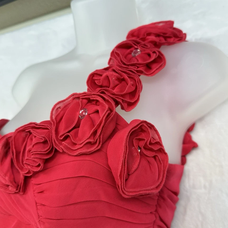 Винтажный город треугольники платье подростков 5 фуксия макси платье одно плечо 3D Y2K - Изображение 4 из 4