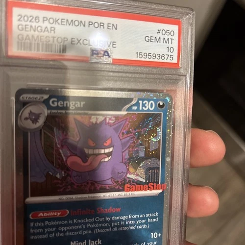SWIRL 2026 POKEMON POR EN-PERFECT ORDER GAMESTOP EXCLUSIVE #050 GENGAR PSA 10