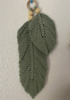 Macrame Feather/Leaf Boho Wall Hanging Decor