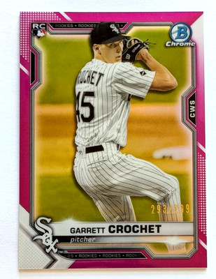 2021 Bowman Chrome Garrett Crochet Pink Refractor RC #d /299