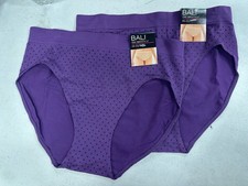 Bali womens 2-Pack Smooth U Hi-Cut Brief Size XL/8 Vista Black Dot Purple