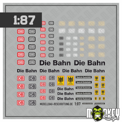 Mehrteiliges Set (B) Deutsche Bundesbahn Keks Beschriftung Decals 1:87 Spur H0