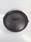 Vintage Lodge #14 Cast Iron Camp 3 leg Dutch Oven Cast Iron Pot Cleaned Seasoned