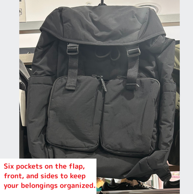 UNIQLO Multi Pocket Backpack 24L PC Bag WORK SCHOOL Black Olive