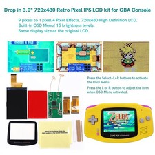 New 3.0" Easy Drop In V5 720x480 Retro Pixel Highbacklit IPS LCD Screen For GBA