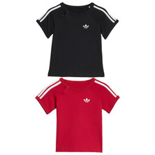 adidas Unisex 3 Stripe T-Shirt Kids Black Sizes 2-3 Years to 18-24 Months New