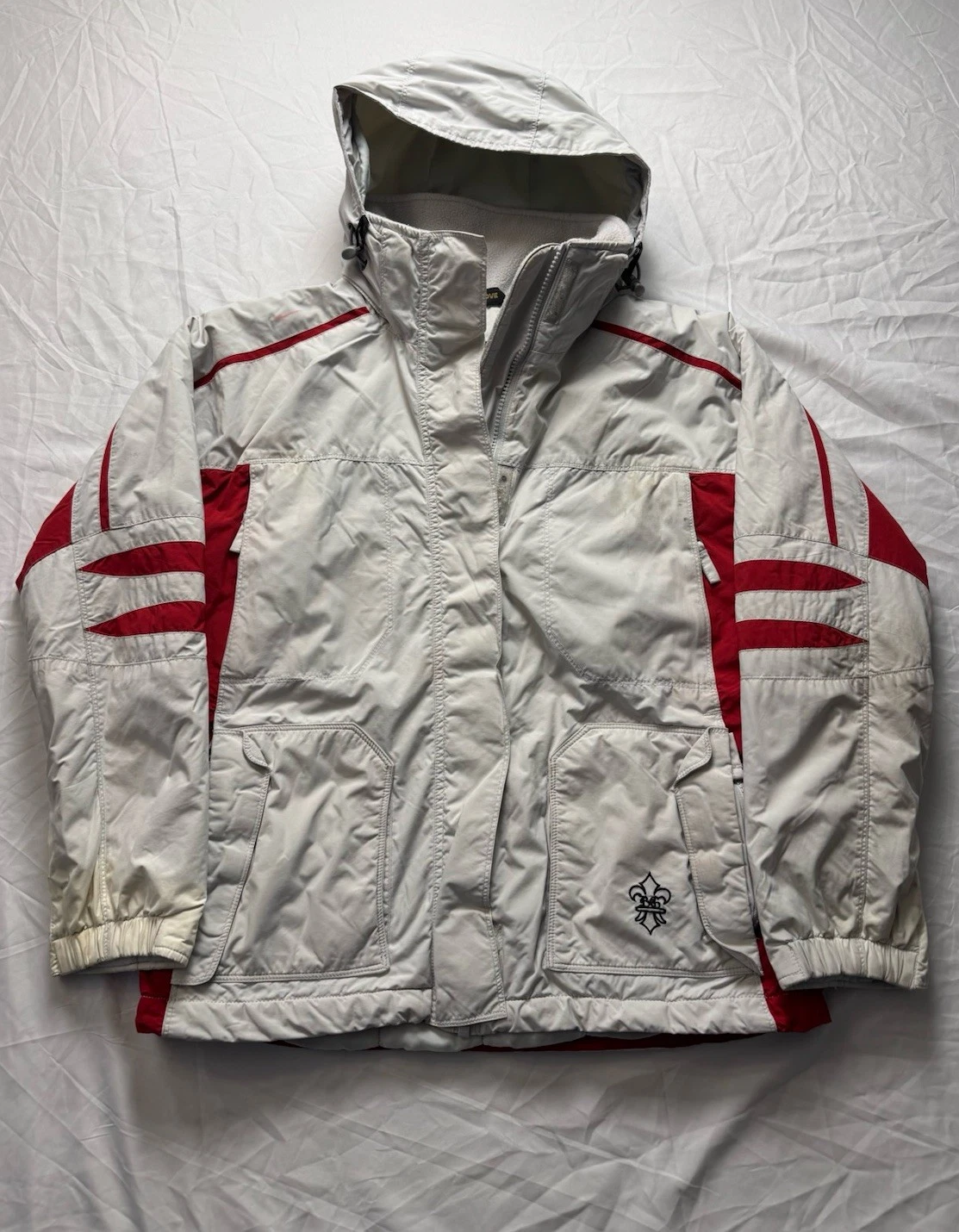 Body Glove Snow Boys Size 14 Ski Jacket White And Red With Stains Shown