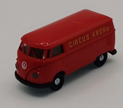 Brekina VW T1  Bus Circus Krone VW Logo Weiß Auto Modell 1:87 H0 VP - Bild 1 von 4