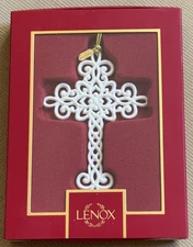 LENOX 2025 Annual SNOW FANTASIES CROSS Christmas Ornament 897131 Porcelain NEW