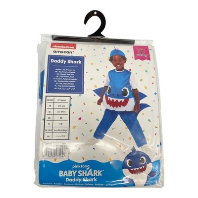 Amscan Baby Shark - Kleinkinderkostüm - Größe 98, 2-3 Jahre - Daddy Hai - Blau