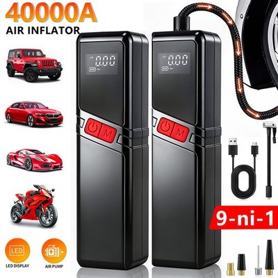 2/1 Portable tire inflator, lightweight and compact body easy to carry, fast inf