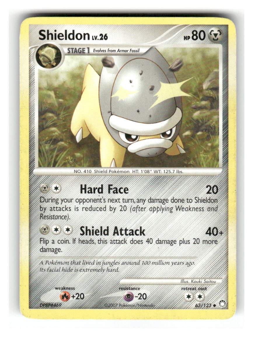 Shieldon 63/123 Uncommon Mysterious Treasures Pokemon Lightly Played