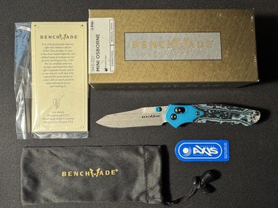 NEW! Benchmade Gold Class Mini Osborne 945-221 Arctic Storm Fatcarbon Damasteel