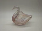 Vintage Fenton Pink Iridescent Swan Glass Figurine Trinket Dish