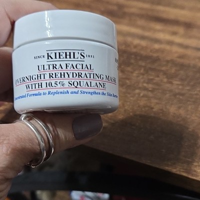 Kiehl's Ultra Facial Overnight Rehydrating Mask 0.25 fl oz Squalane Travel Face