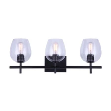 Canarm Cain 3 Light Vanity, Black - IVL1019A03BK 25" wide
