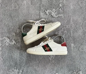 Baskets basses Gucci 36 tailles Ace cuir blanc 431942