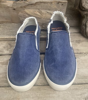 Margaritaville Shoes Men's 9 Blue Marina Canvas Slip On Boat