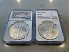 Lot of 2- 2024(W) Eagle S$1 NGC, 1-MS70 Early Release, 1- MS 69