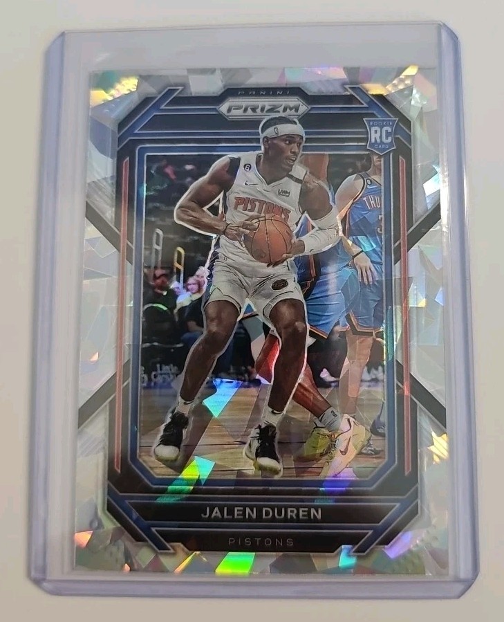 2022-23 Panini Prizm Jalen Duren #239 Cracked Ice Silver RC Detroit Pistons NM
