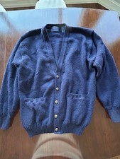 Men  s Preowned Large Pendleton 100 Pure Shetland Wool Cardigan Sweater Blue