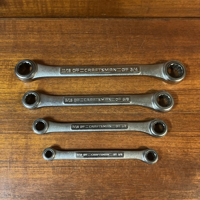 #ad #ad Craftsman Double Box End Ratcheting Wrench Set VA 42593 Vintage Made In USA $89.00
