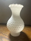 Vintage Hobnail White Milk Glass Chimney Lamp Shade 7.5" With 3" Fitter