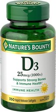 Nature  s Bounty Vitamin D3 1000 IU Softgels, Immune  Bone Support, 350 Ct