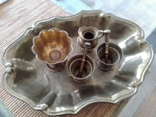 Messing-Massiv, Teller-Tablett , Becher, Vase,Antik