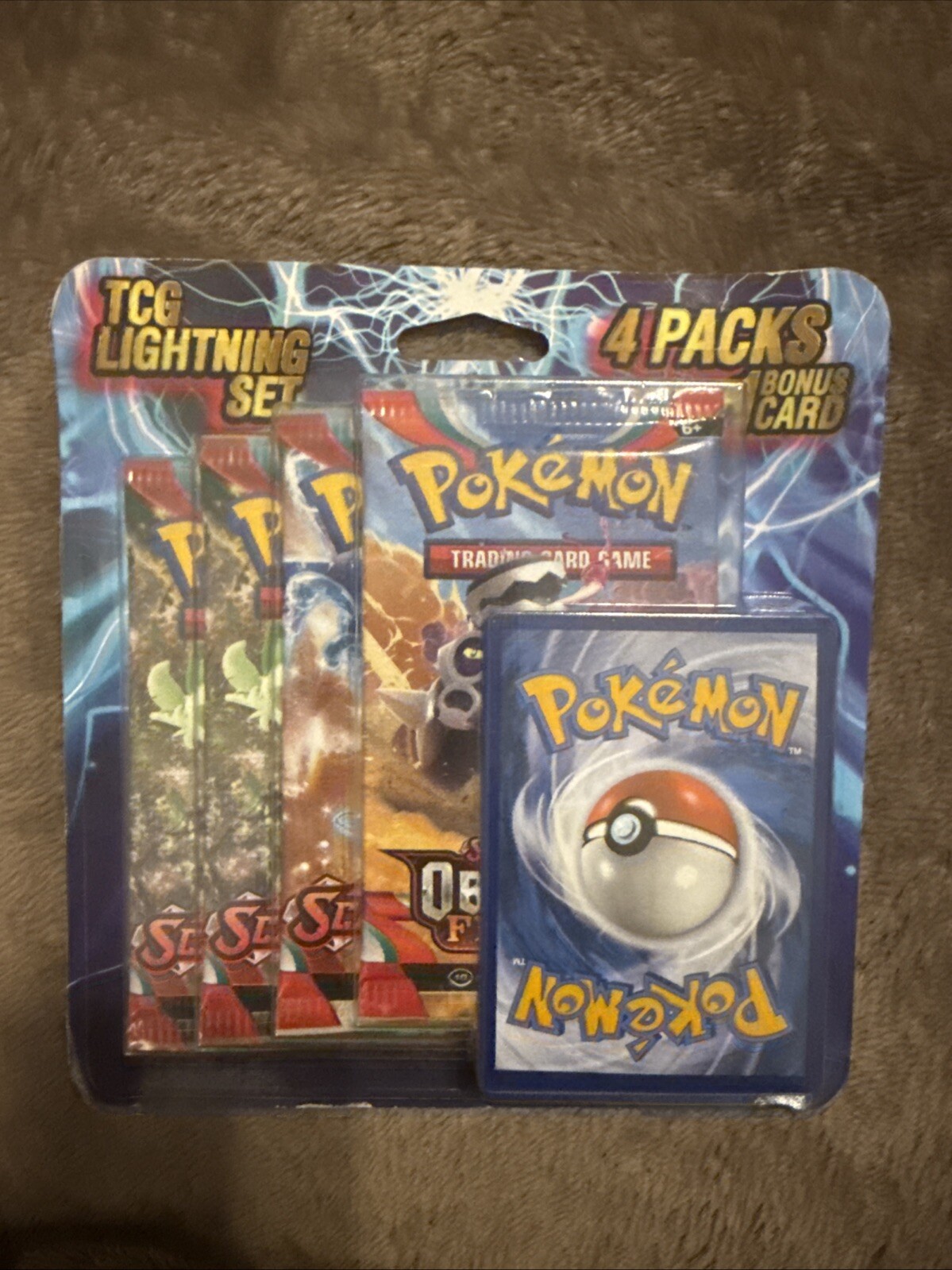 Pokémon TCG 4 Pack Lightning Booster Set w/1 Bonus Card Crown Silver Lost S&V