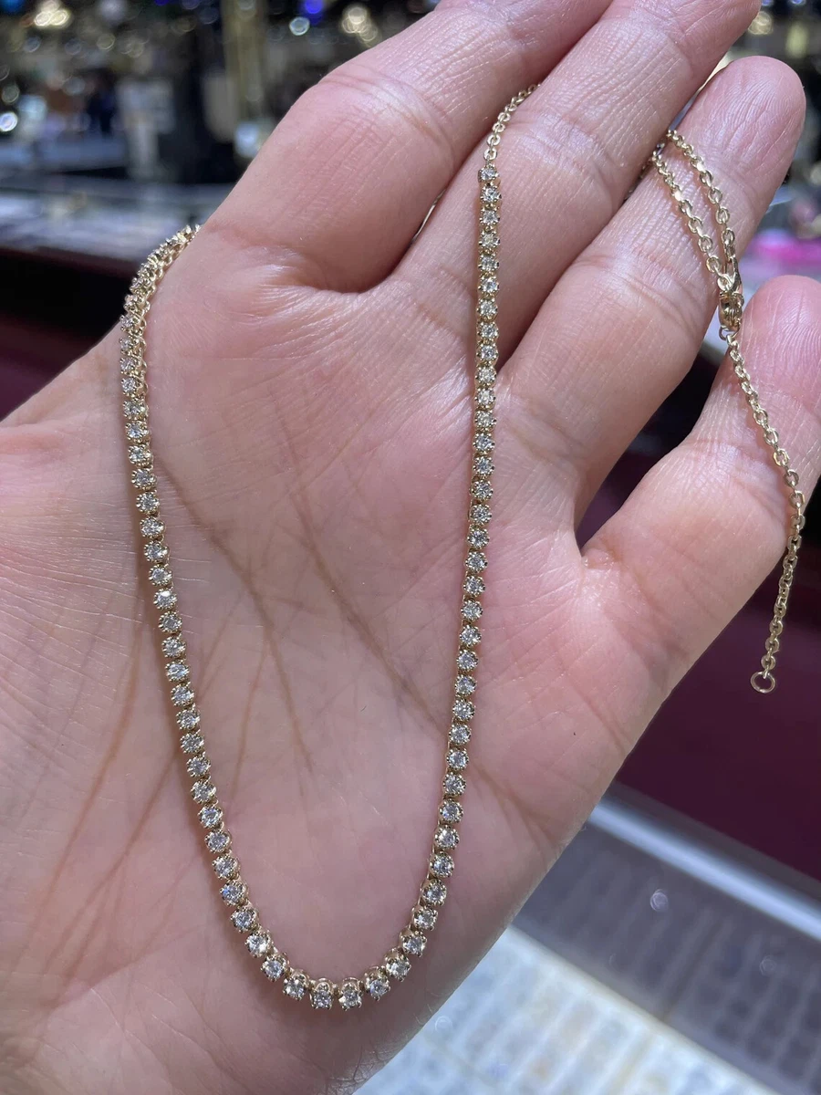 Moissanite tennis 2024 necklace gold