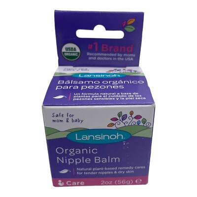 Lansinoh Organic Nipple Cream for Breastfeeding, 2 Ounces New 