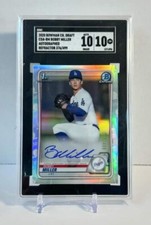 Bobby Miller 2020 Bowman Draft Chrome Refractor Auto /499 SGC 10 Gem Mint