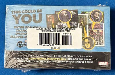 2024 Marvel Insider Drawn Into Comic Postcard Of Bundle 100 Points