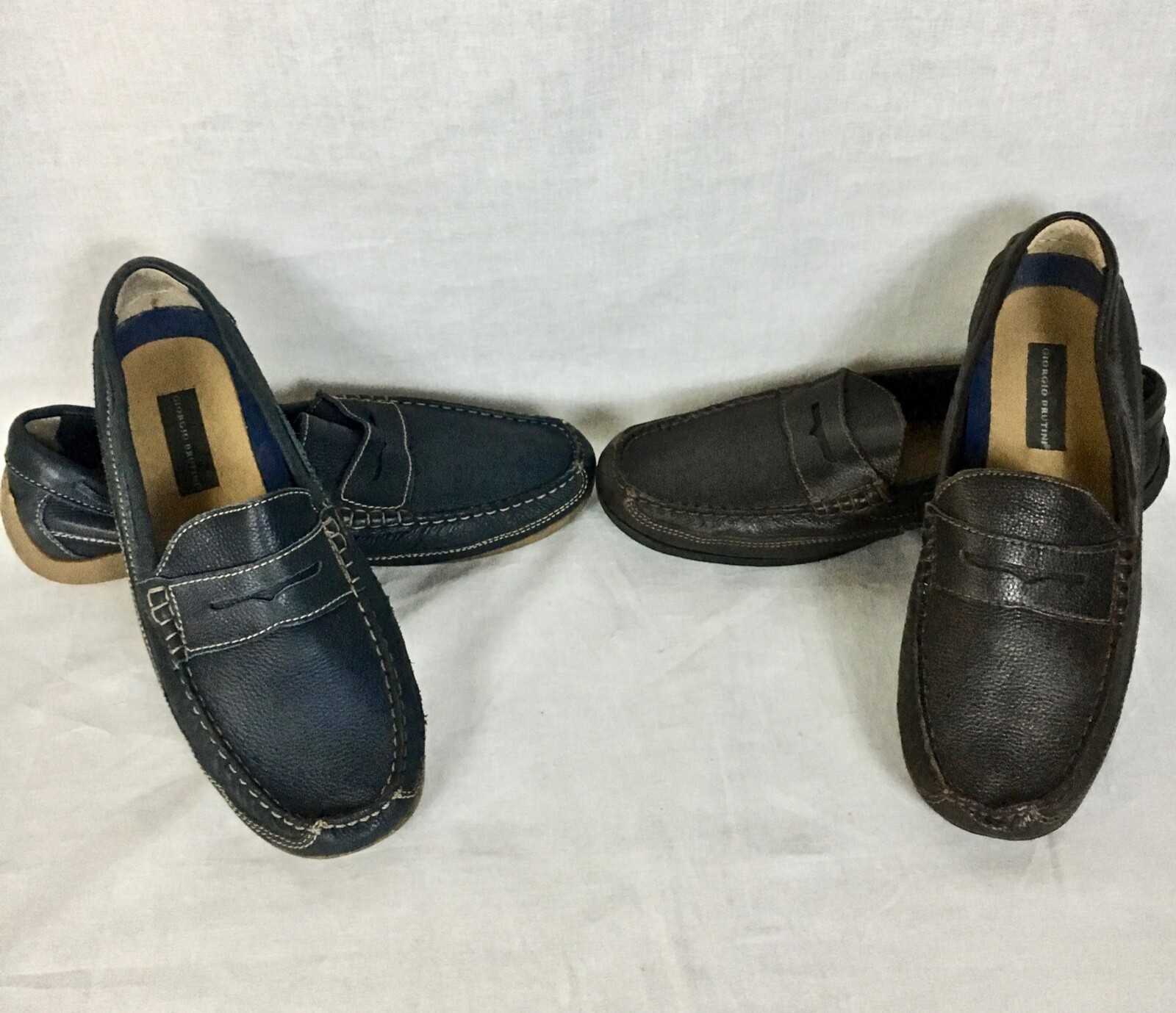 Lotto 2 Mocassini Giorgio Brutini Pelle Mocassini Penny Scarpe da Guida Uomo 13 D