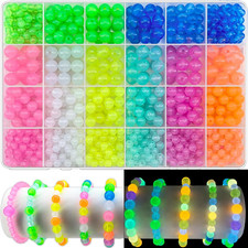 1016Pcs Glow in the Dark round Beads, 6Mm 8Mm 10Mm Luminous round Beads Acrylic